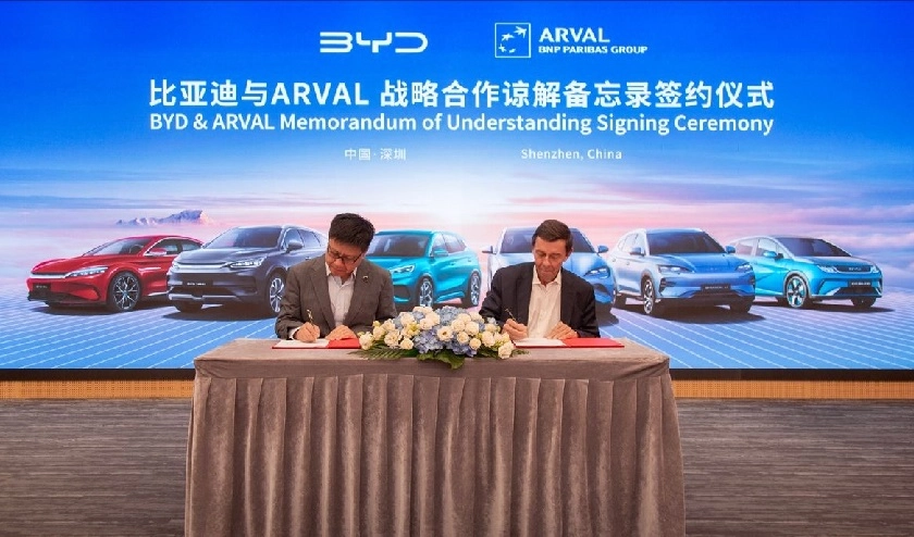 BYD আরভালের সাথে কৌশলগত সহযোগিতা স্মারক স্বাক্ষর করেছে